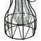 6.5" Black Geometric Edison Outdoor Hanging Solar Lantern with Handle